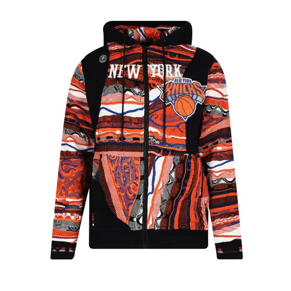 COOGI Men's Zip Up Sweater - Black, Orange, White